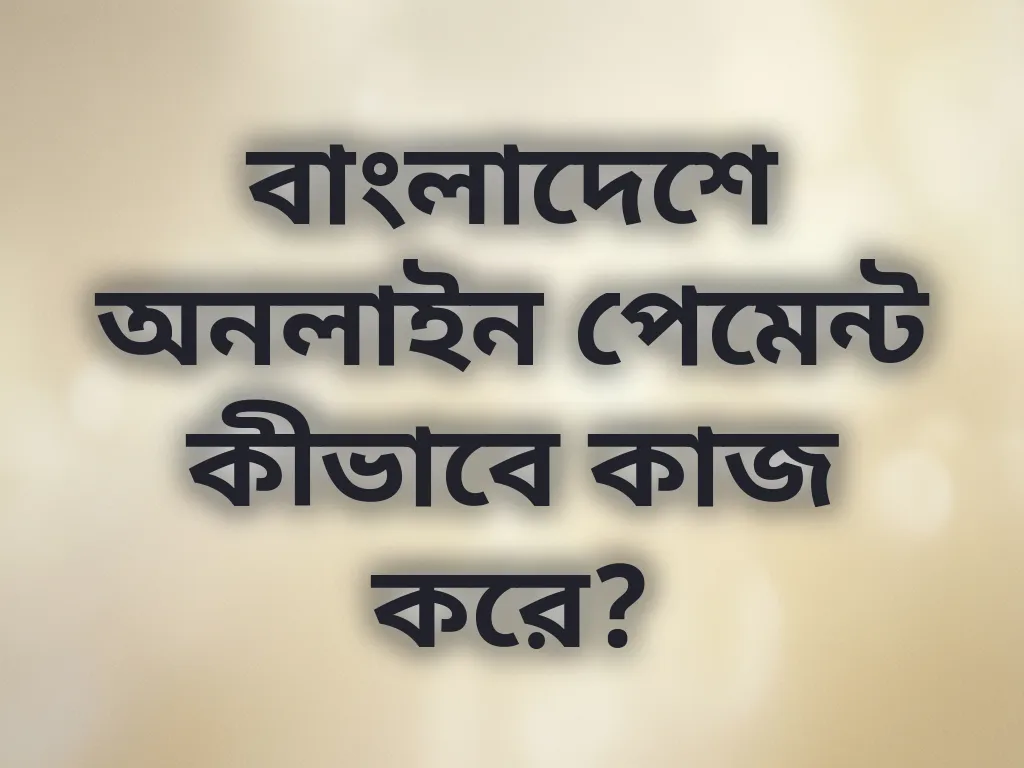 বাংলাদেশে অনলাইন পেমেন্ট কীভাবে কাজ করে?